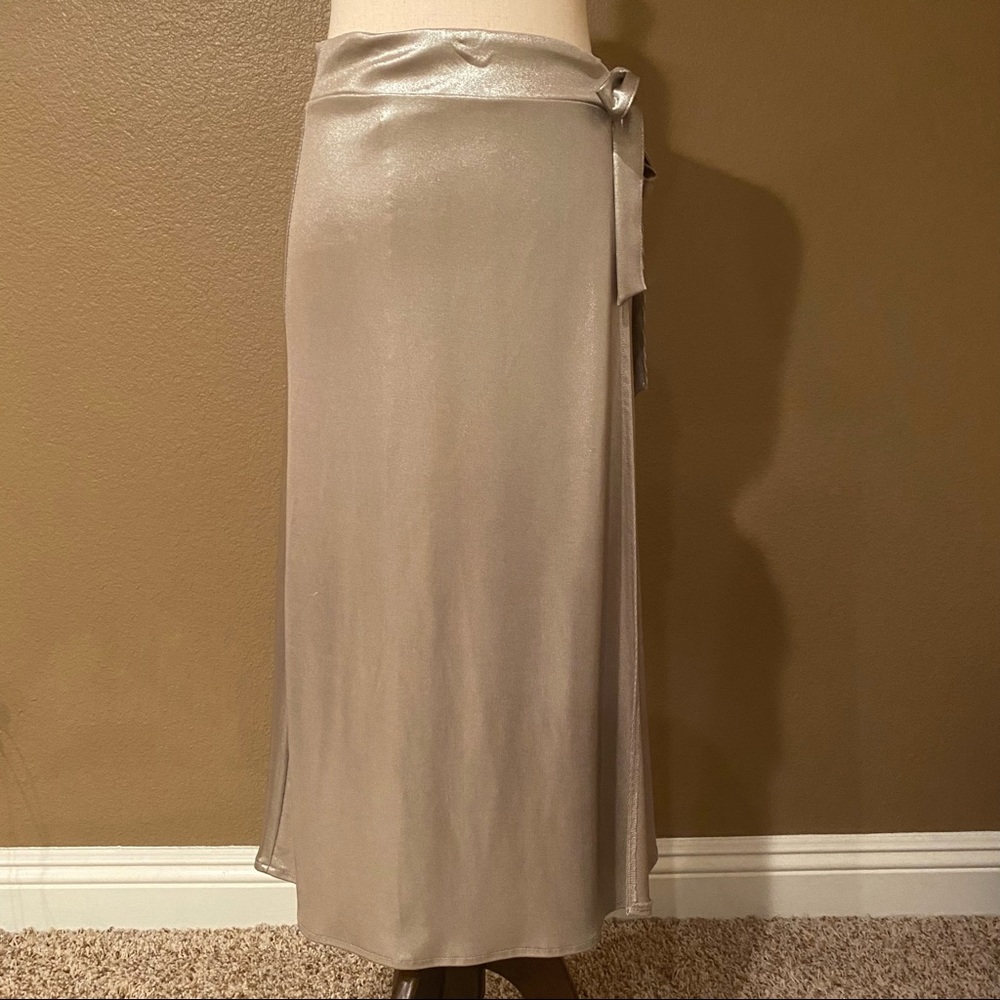ZARA silver wrap skirt